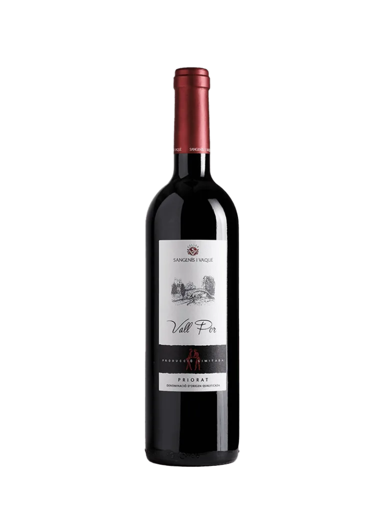 Raudonas sausas vynas Vall Por nuotrauka