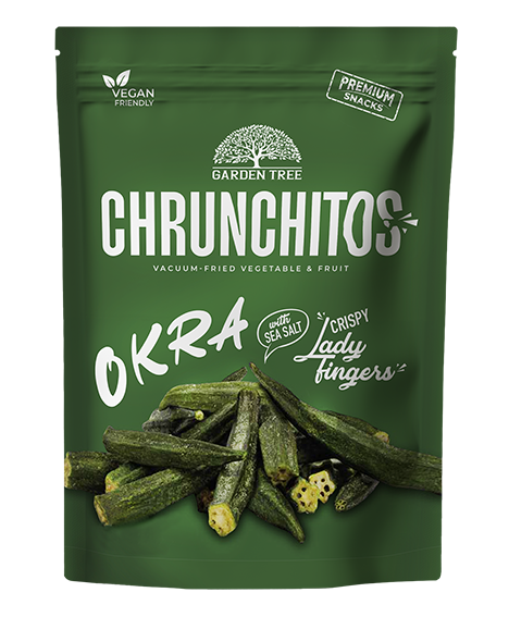 GARDEN TREE CHRUNCHITOS vakuume kepta traški okra (valgomoji ybiškė) – 45 g